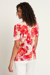 Saloos Flowery Print Short Sleeve Top