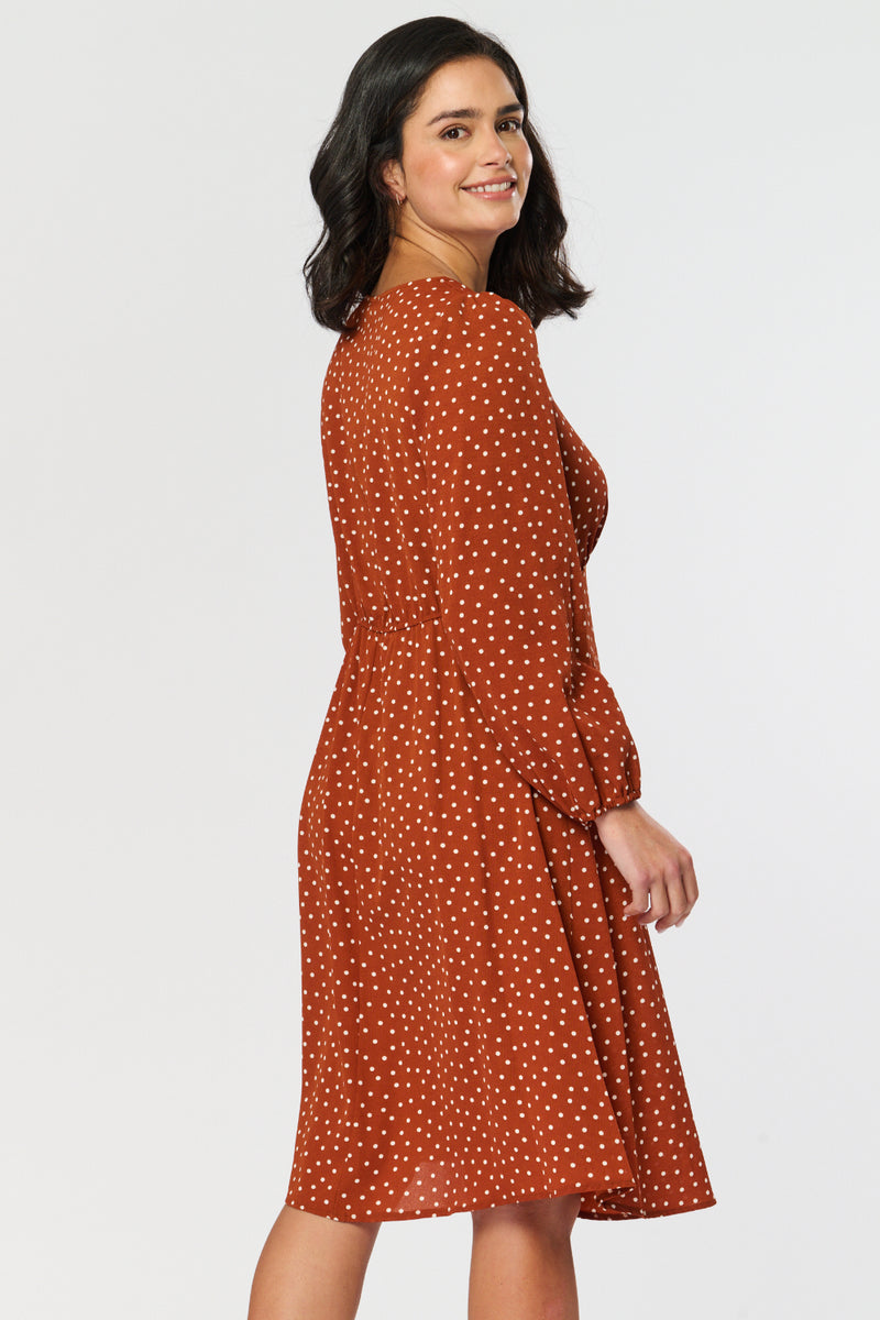 Saloos Lantern Sleeves Midi Dress