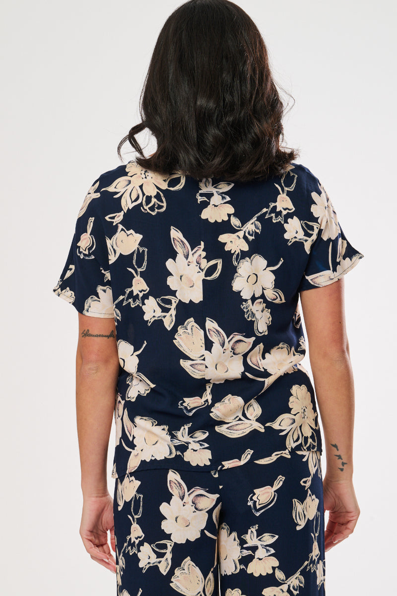 Saloos Floral Pattern Boxy Silhouette Top