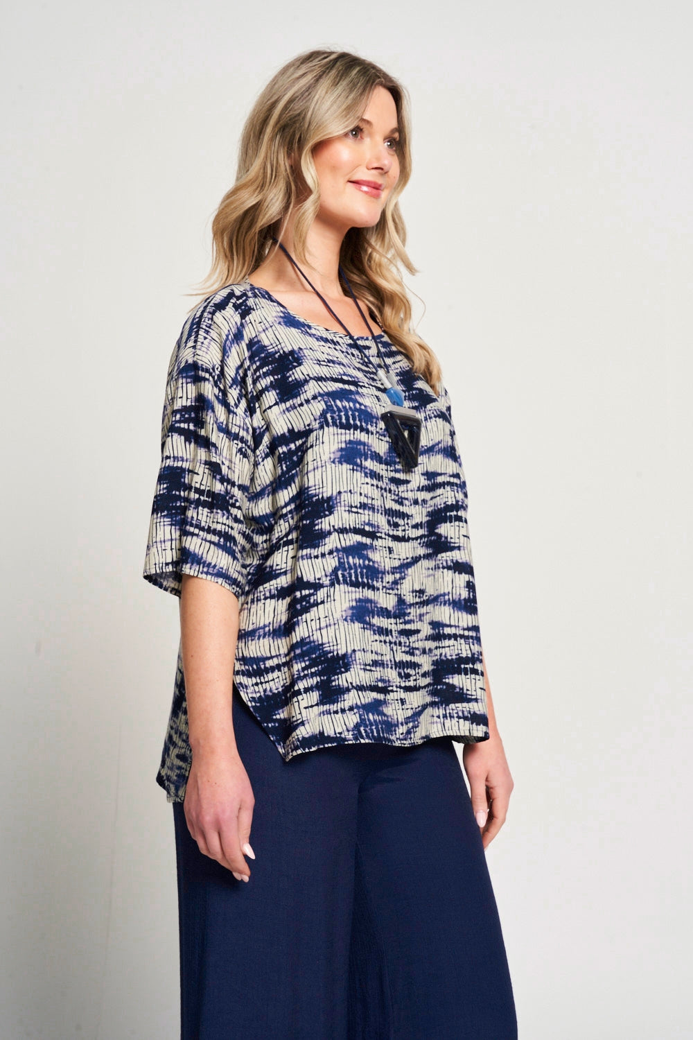 Saloos Multi Tone Print 3/4 Sleeve Top