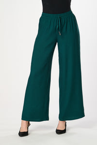 Saloos Flattering Wide Leg Plain Trousers