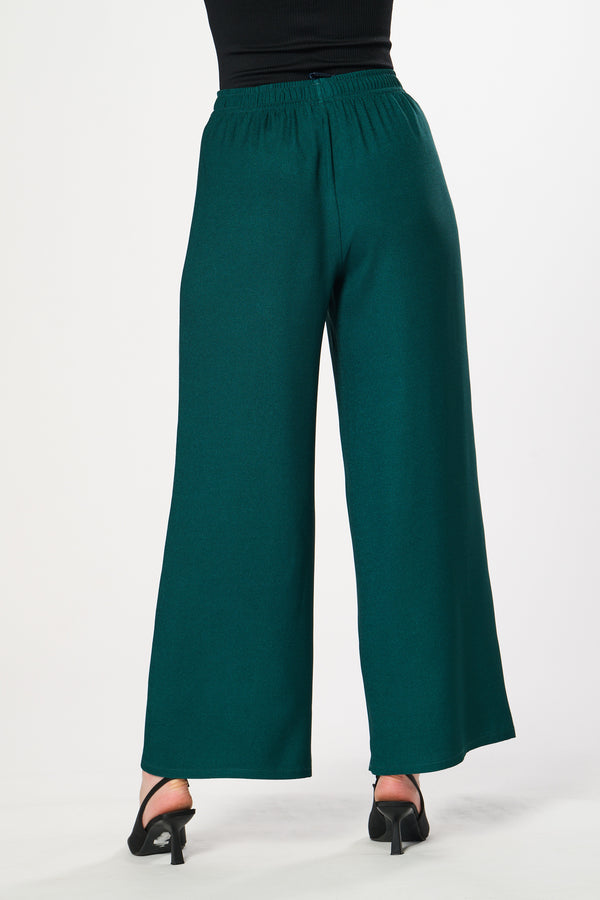 Saloos Flattering Wide Leg Plain Trousers