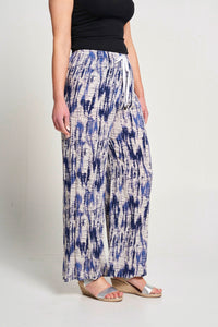 Saloos Multi Tone Draw String Printed Wide Legs Trousers