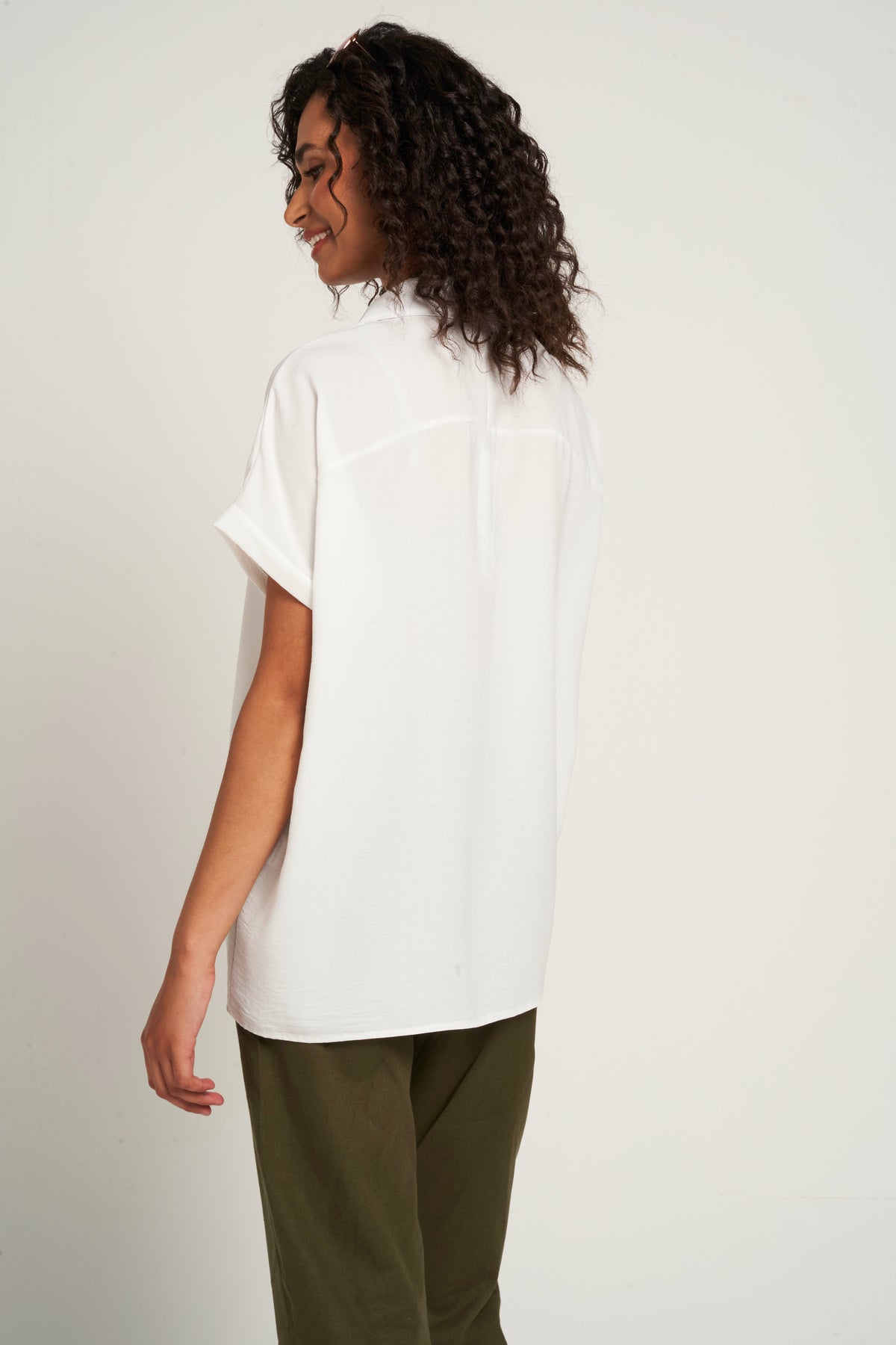 Saloos Extended Shoulder Short Sleeves Blouse