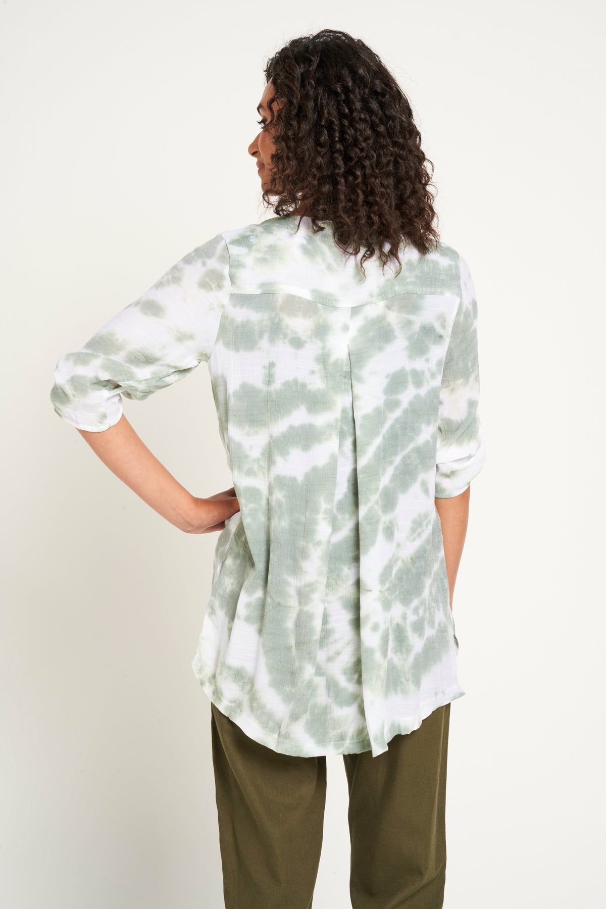 Saloos Tie & Dye Button Through Tunic Shirt