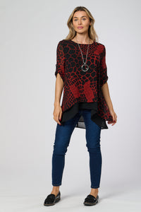 Saloos Fashionable Double Layer Top with Necklace