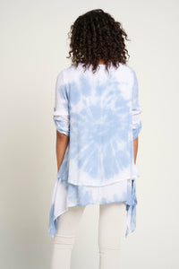 Saloos A-line Tie & Dye Layered Tunic with Necklace