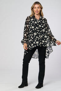 Saloos Dip Back Chiffon Style Sheer Shirt