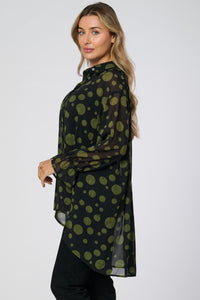 Saloos Dip Back Chiffon Style Sheer Shirt