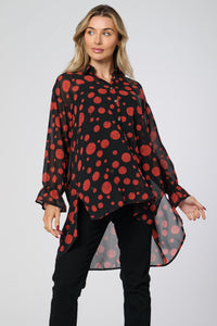 Saloos Dip Back Chiffon Style Sheer Shirt