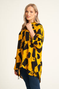 Saloos Geometrical Print Button Through Blouse Shirt