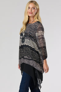 Saloos Angel Sleeve Chiffon Tunic with Necklace