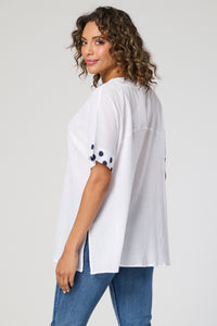 Saloos Cotton Cut About Spotted  Top
