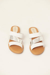 Saloos Contrasting Strap Sliders