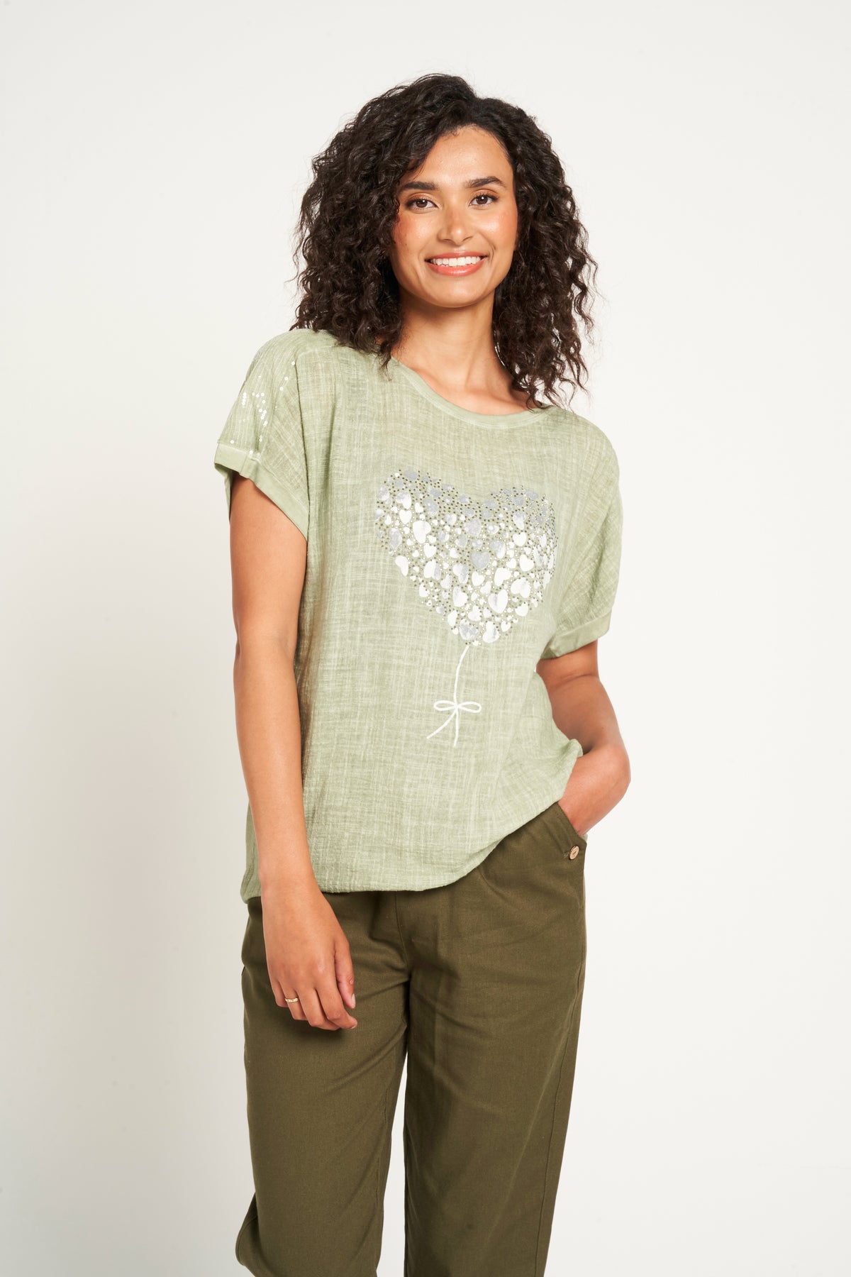 Saloos Heart Balloon Motif Top