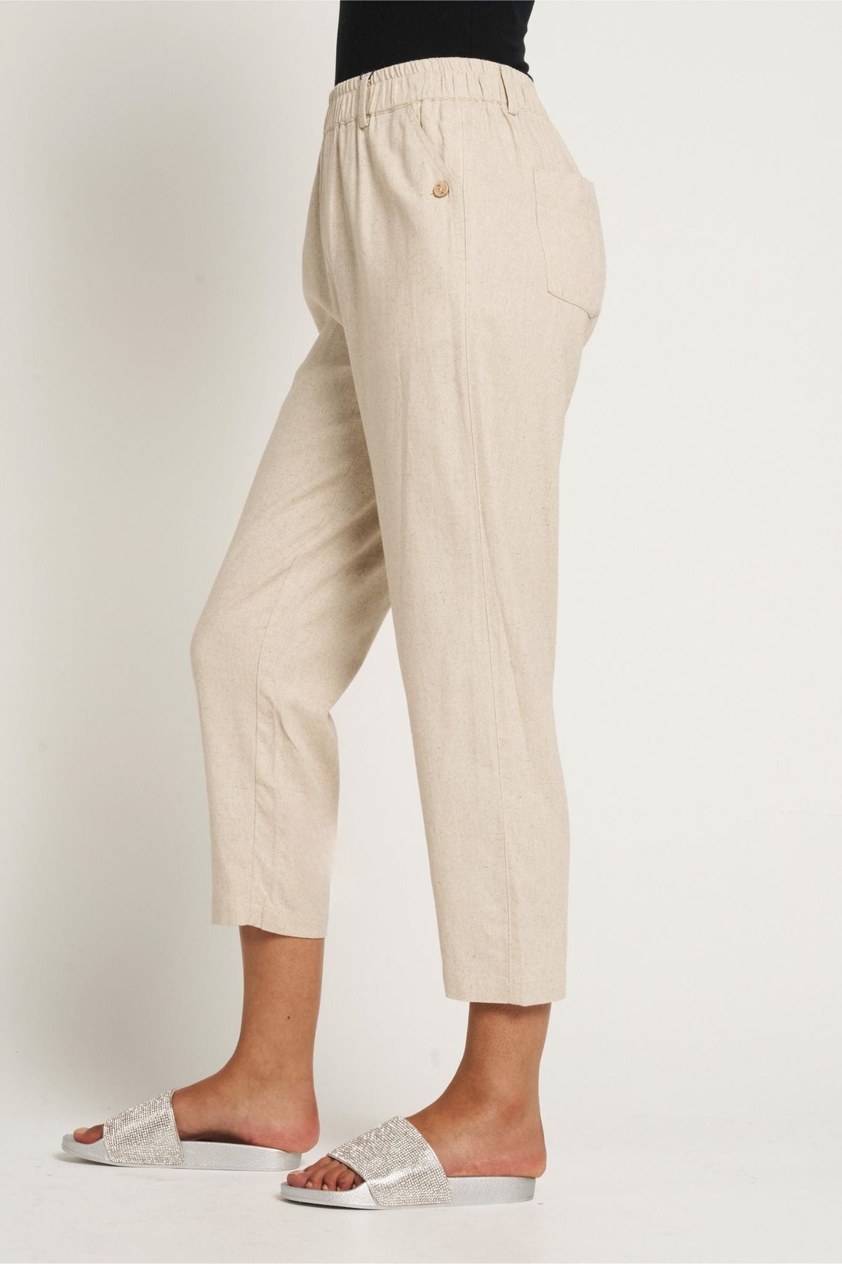 Saloos Crop Trousers with Angle Front Pockets