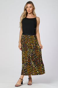 Saloos Crystal Pleat Midi Skirt with Side Pockets