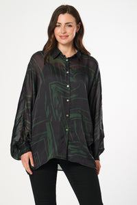 Saloos 2-in-1 Batwing Shape Buttoned Blouse