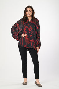 Saloos 2-in-1 Batwing Shape Buttoned Blouse