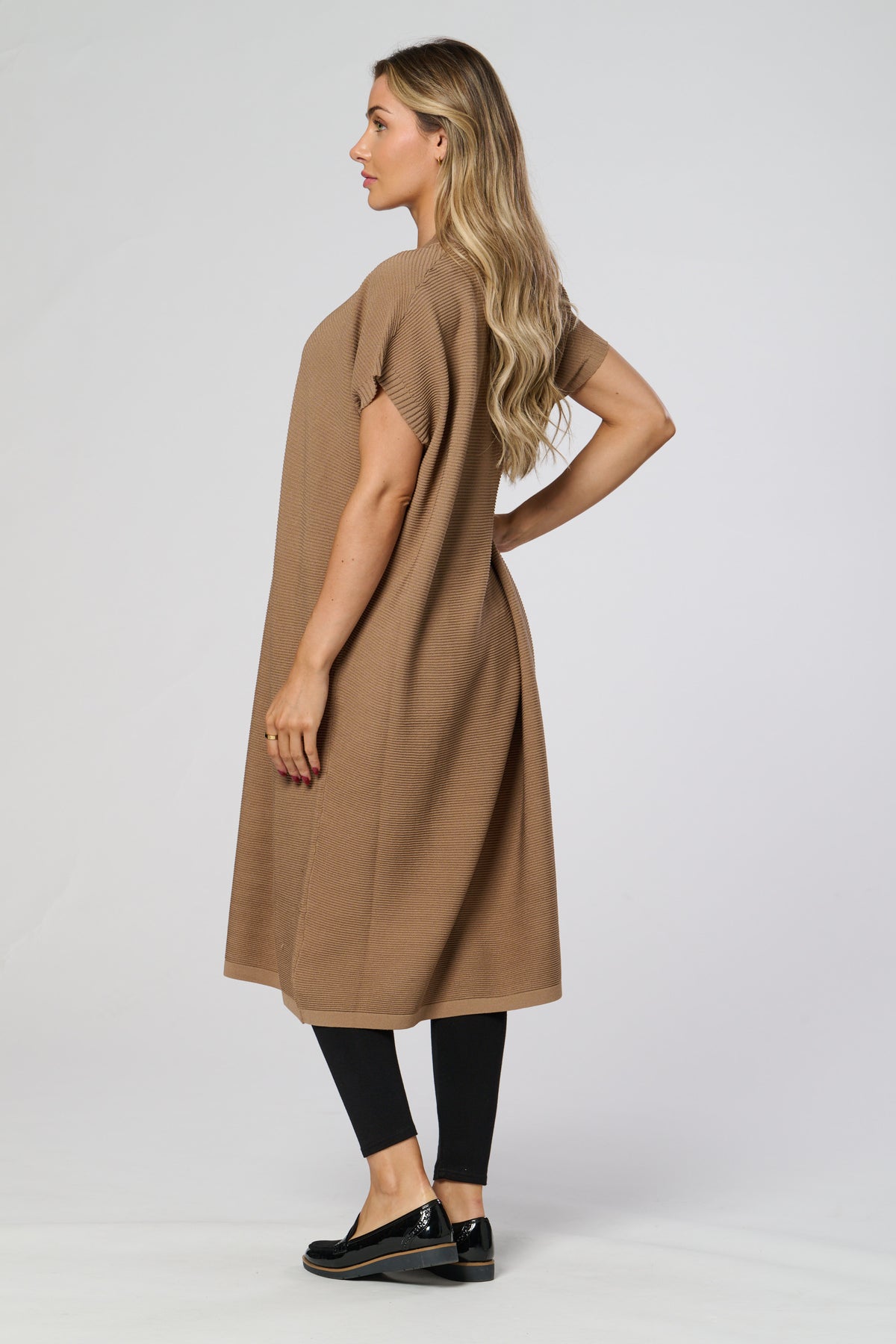 Saloos Knitted Midi V-neck Dress