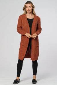 Saloos Long Cable Knit Cardigan with Pockets