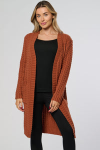 Saloos Long Cable Knit Cardigan with Pockets