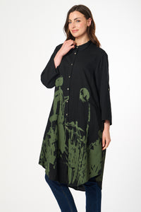 Saloos Border Print Swing Shirt-Dress