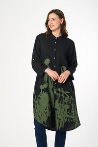 Saloos Border Print Swing Shirt-Dress