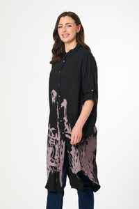 Saloos Border Print Swing Shirt-Dress