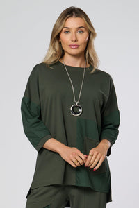 Saloos Double Fabric Top with Front Patch Pocket