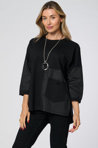 Saloos Double Fabric Top with Front Patch Pocket