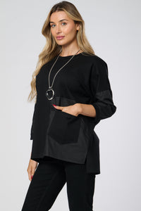 Saloos Double Fabric Top with Front Patch Pocket