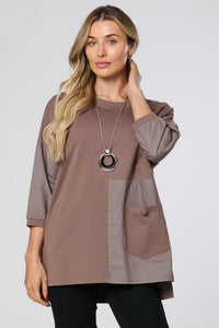 Saloos Double Fabric Top with Front Patch Pocket