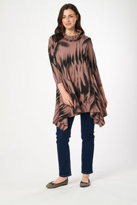 Saloos Cowl Neck Tunic with Side Dip Hem