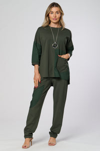 Saloos Double Fabric Top with Front Patch Pocket