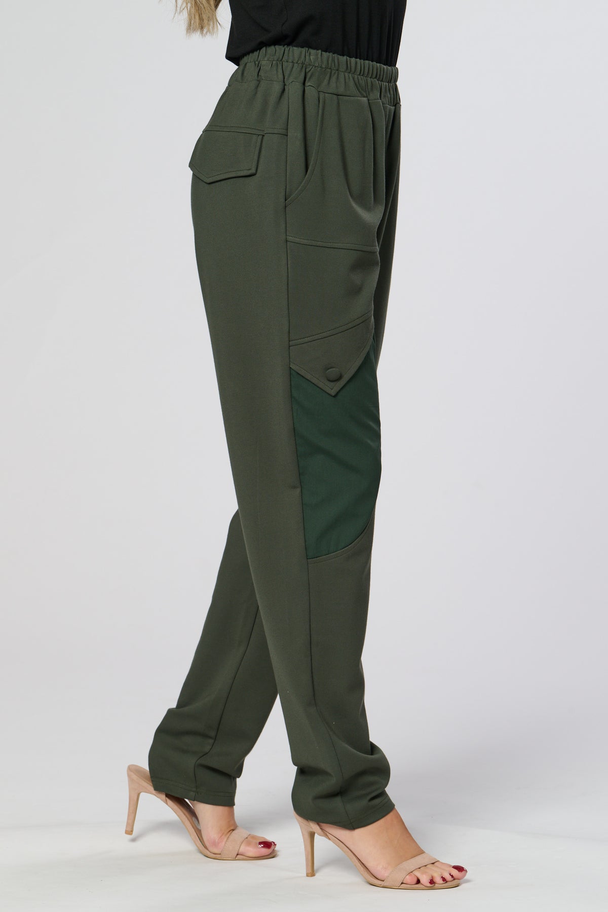 Saloos Contrast Side Panel Trousers