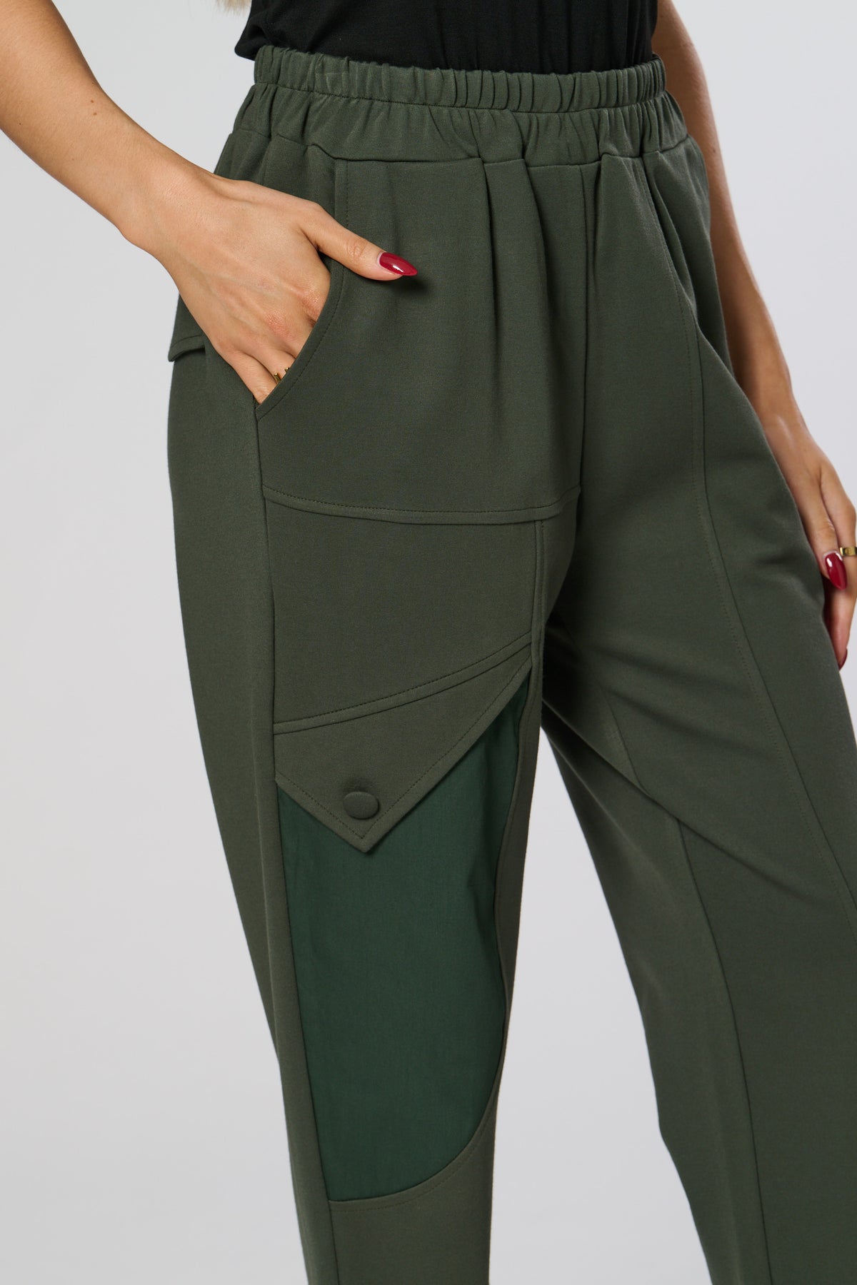 Saloos Contrast Side Panel Trousers