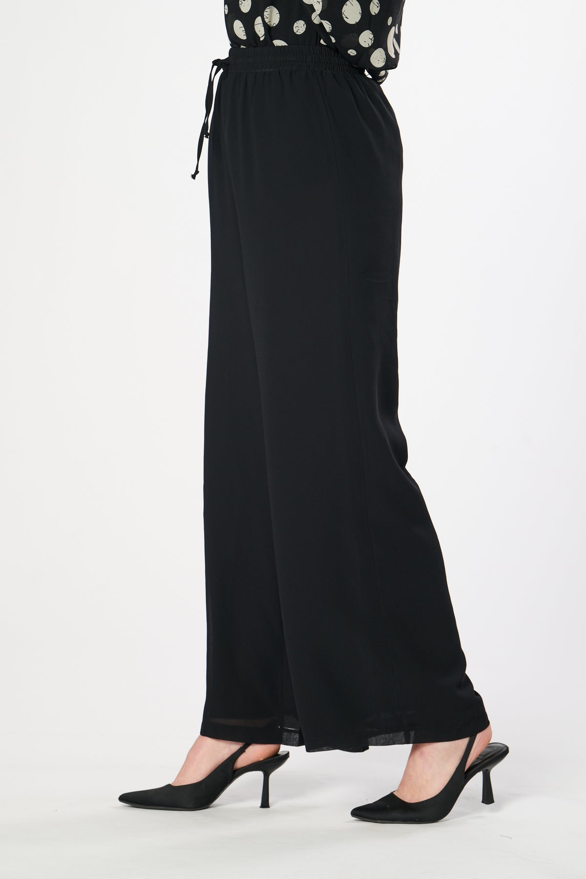 Saloos Plain Wide Leg Trousers