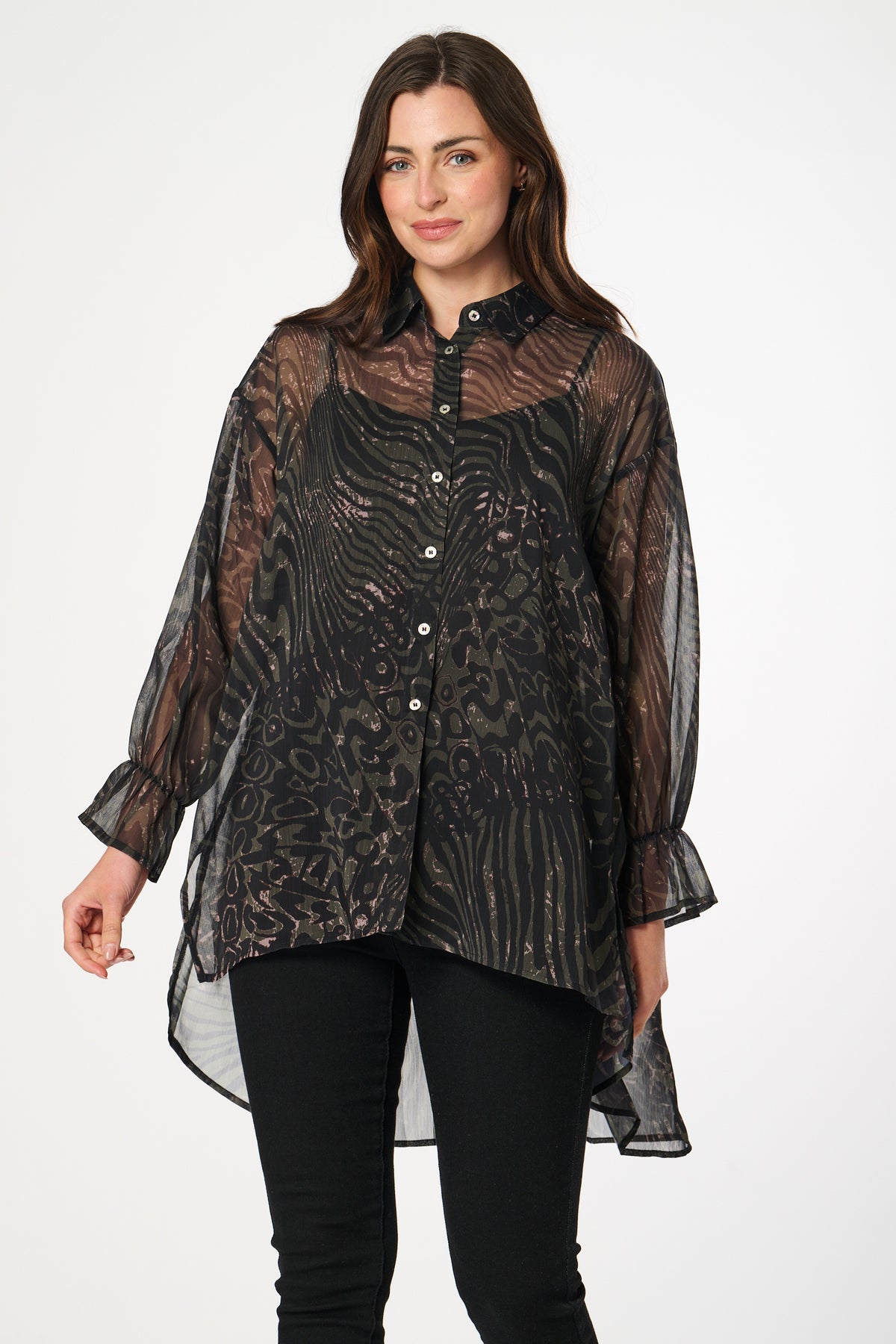 Saloos 2-in-1 Chiffon Style Dip Back Blouse