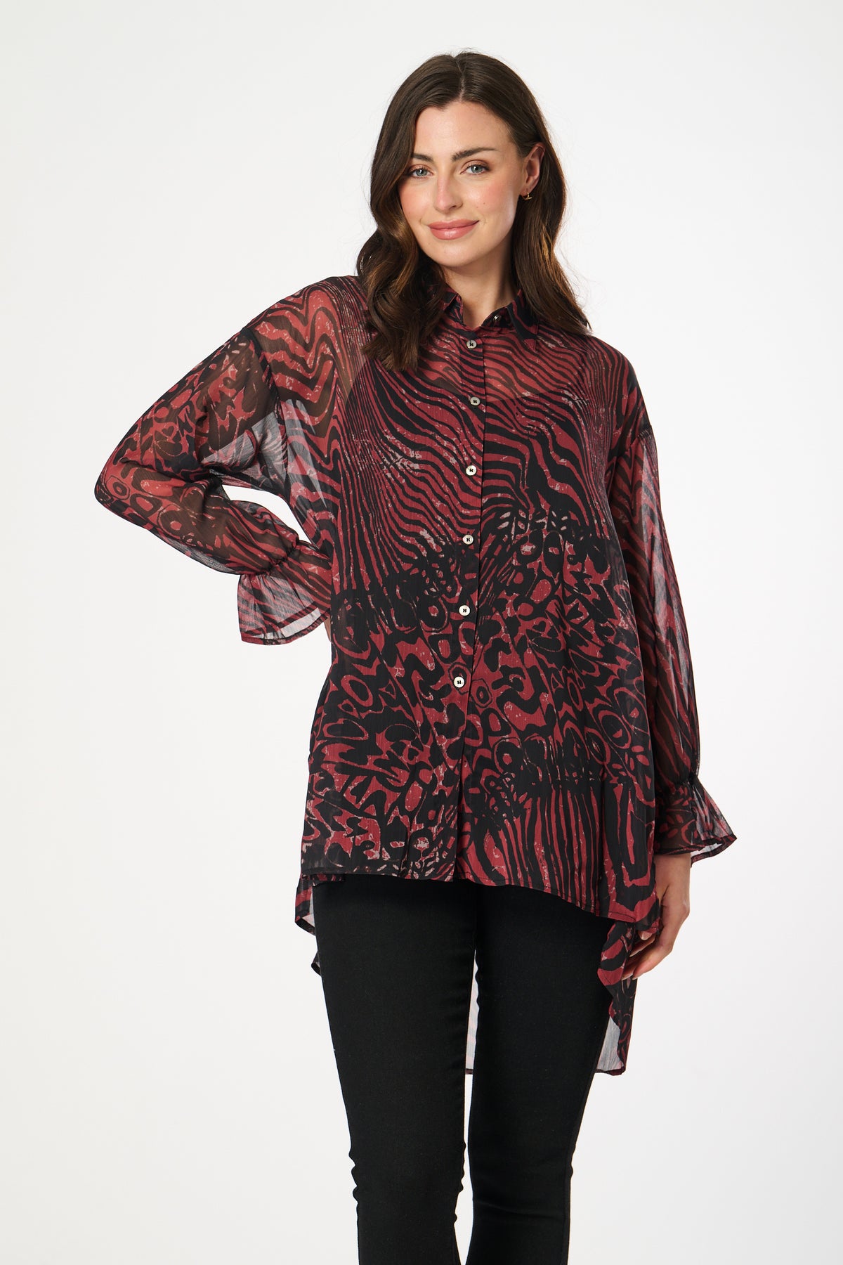 Saloos 2-in-1 Chiffon Style Dip Back Blouse