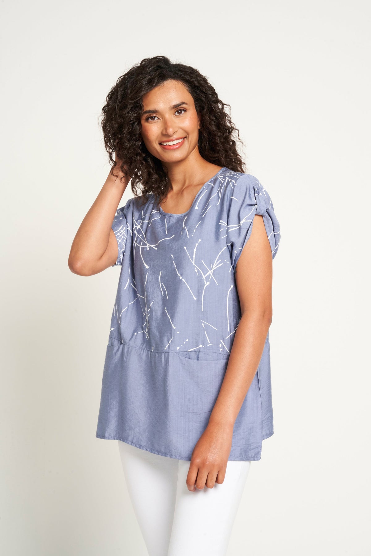 Saloos Panelled Top with Front Pockets