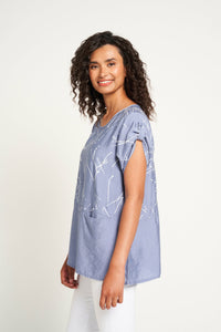 Saloos Panelled Top with Front Pockets