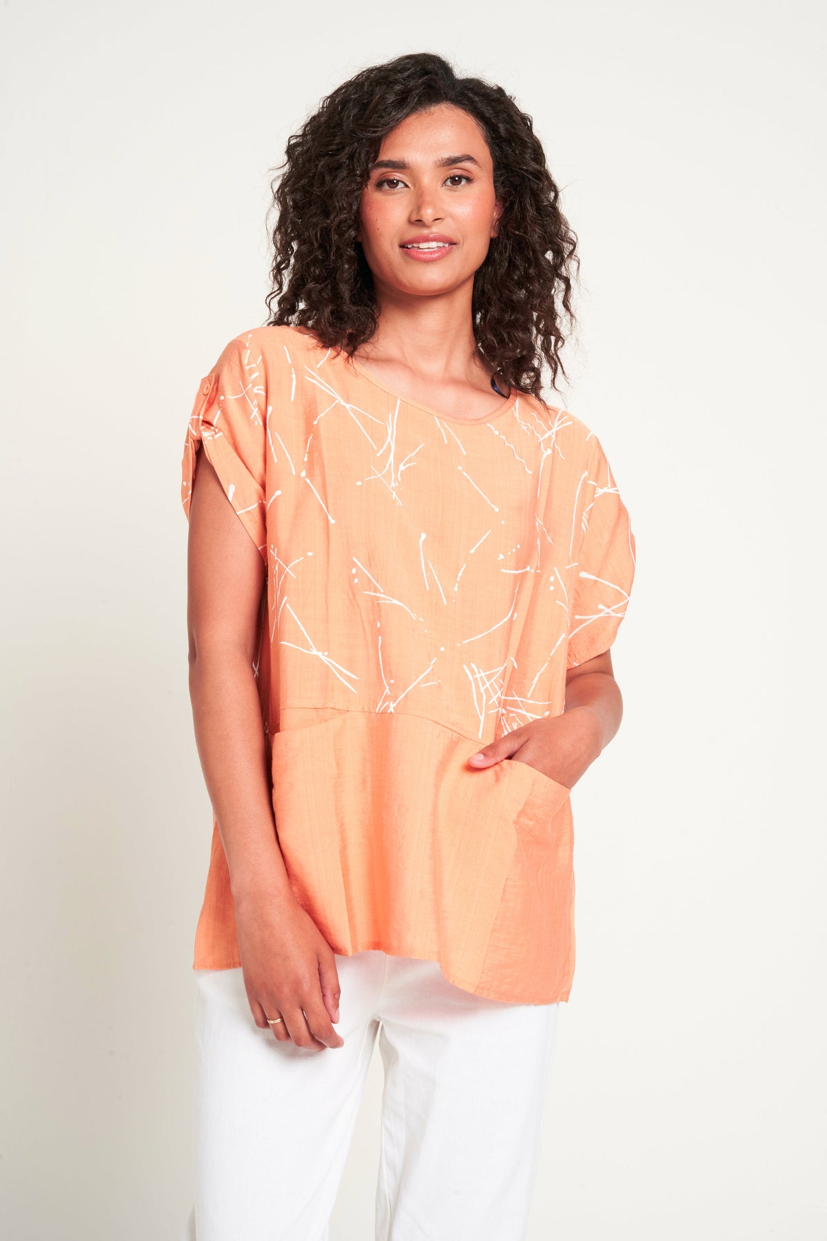 Saloos Panelled Top with Front Pockets