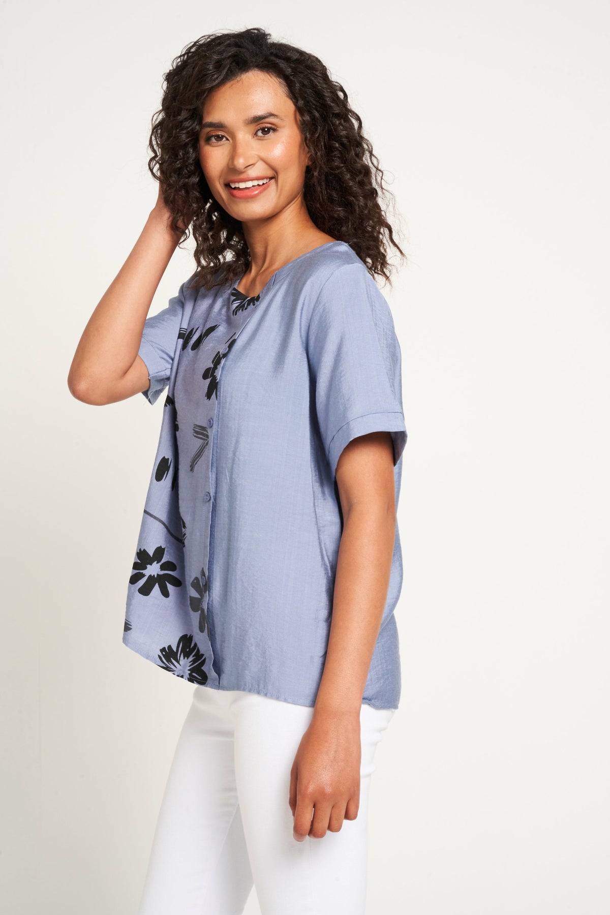 Saloos Front Printed Panel Oversized Top