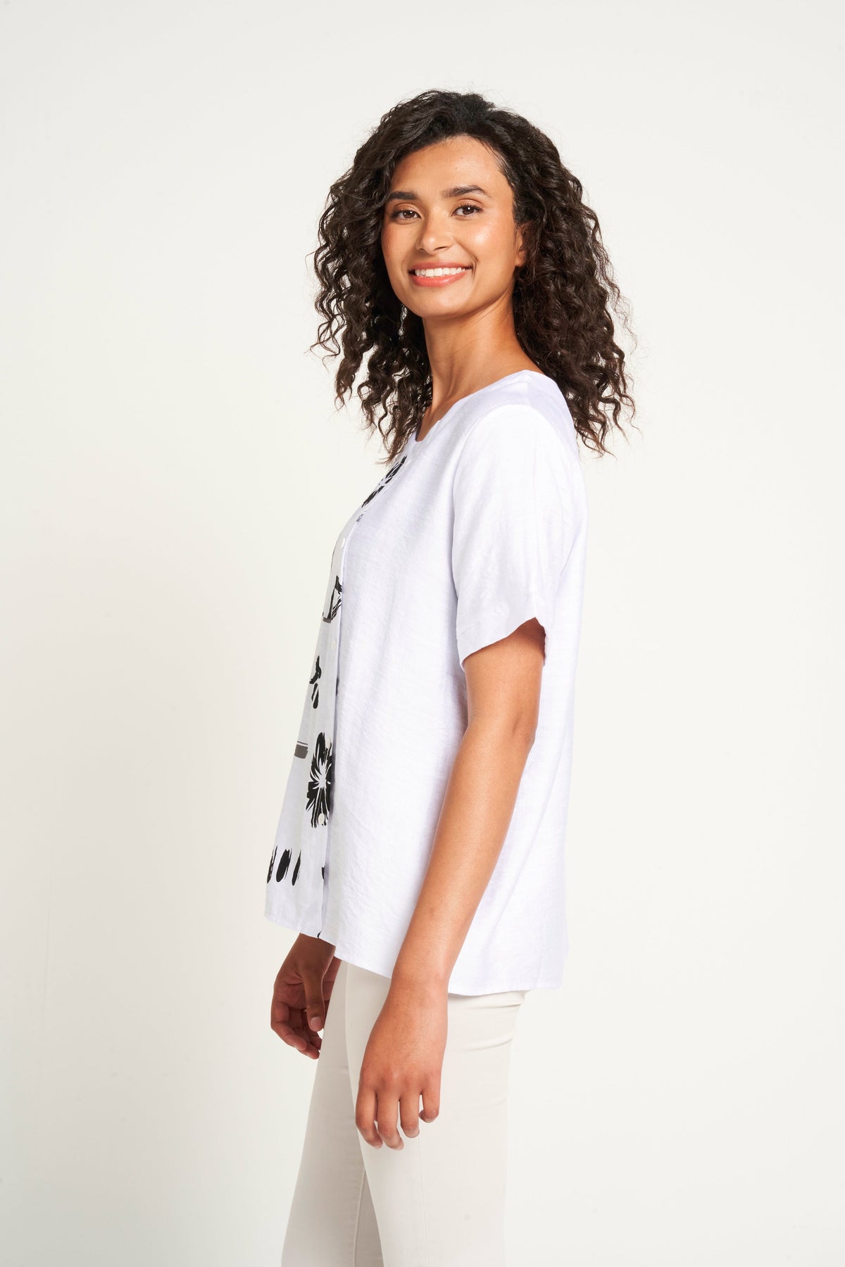 Saloos Front Printed Panel Oversized Top