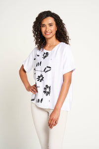 Saloos Front Printed Panel Oversized Top