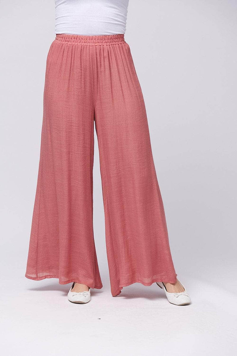 A2 Trousers Terracotta / UK: 10 - EU: 36 - US: XS Saloos Double Layer Wide Leg Floaty Trousers