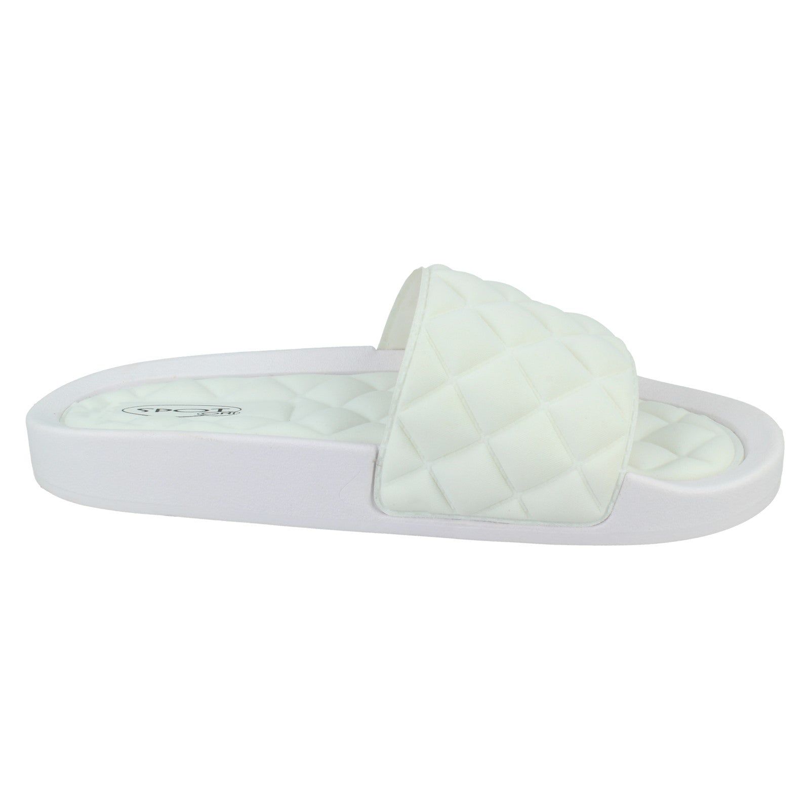 White discount quilted sliders