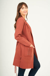 Saloos Jacket Knitted Belted Jacket With Pockets