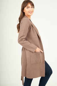 Saloos Jacket Knitted Belted Jacket With Pockets